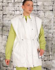 beyaz puffy şişme yelek