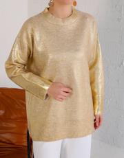 gold varaklı triko kazak