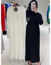 siyah aksesuarlı comfort elbise 2