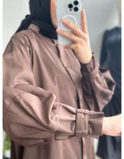 kahve kol aksesuarlı gömlek 3