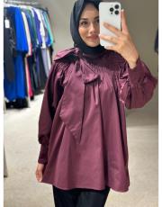 bordo nervürlü gömlek