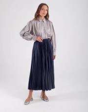 lacivert pilili etek