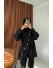 siyah varaklı kazak