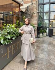 taş poplin etekli takım