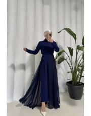 lacivert şifon detaylı tulum 2