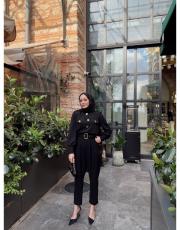 siyah düğme detaylı takım 2