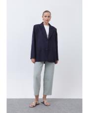 lacivert keten blazer ceket