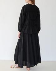 siyah pamuk vual etekli takım 3