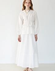 beyaz pamuk vual etekli takım 3