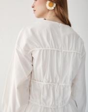 beyaz pamuk vual etekli takım 4