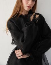 siyah organze gömlek