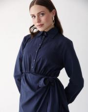 siyah poplin elbise 2