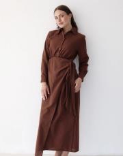 kahve poplin elbise 2