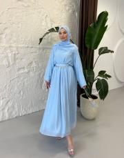 bebe mavi şal yaka etekli takım