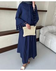 lacivert kol nakışlı takım 2