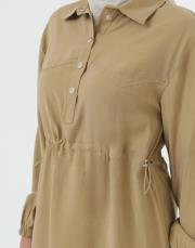 yağ yeşili çıtçıt modal elbise 3