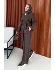 kahve modal gömlekli takım 2