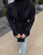 siyah tüylü astarlı ceket 3