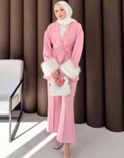 pembe kolu kürklü scuba takım