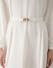 beyaz kolu tüylü elbise 2