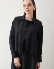 siyah modal gömlek elbise