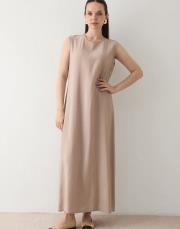 bej modal gömlek elbise 2