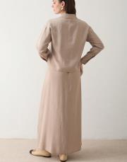 bej modal gömlek elbise 3