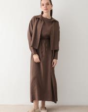 kahve modal gömlek elbise 4