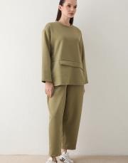 yağ yeşili basic spor takım