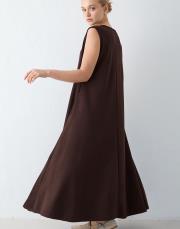 acı kahve kolsuz modal elbise 2