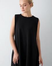 siyah kolsuz modal elbise 3