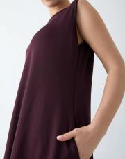 bordo kolsuz modal elbise