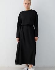 siyah basic modal elbise 2