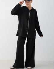 siyah fermuarlı modal takım