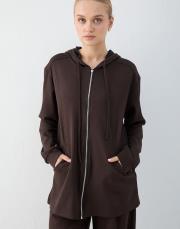 kahve fermuarlı modal takım