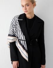 siyah eşarplı krep ceketli takım 3