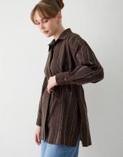 kahve taşlı poplin gömlek