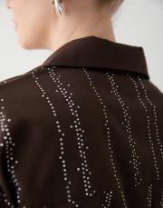 kahve taşlı poplin gömlek 2