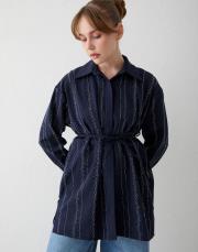 lacivert taşlı poplin gömlek