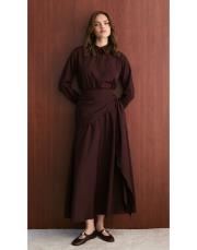 bordo bel detaylı etek takım 2