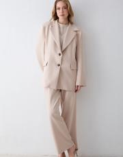 bej oversize ceketli takım