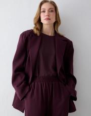 bordo oversize ceketli takım