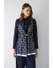 lacivert şal detaylı ceketli takım 2