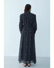 siyah şifon puantiye elbise 3