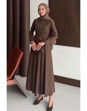 kahve fermuarlı takım