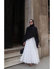 ekru biyeli kraş etek