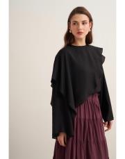 siyah volanlı bluz 2