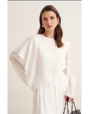 ekru volanlı bluz 2
