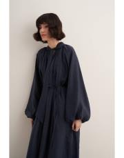 lacivert ipek elbise