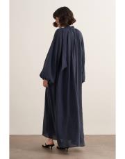 lacivert ipek elbise 3